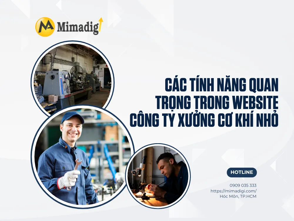 Thiết kế website xưởng cơ khí nhỏ tại mimadigi
