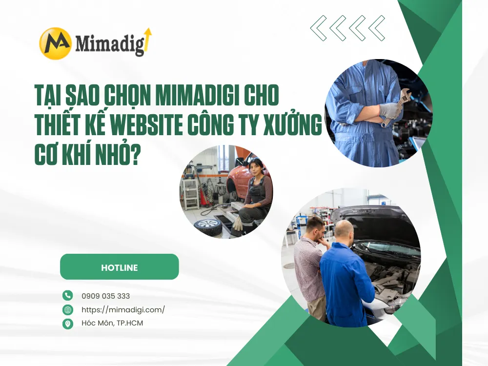 Thiết kế website xưởng cơ khí nhỏ tại mimadigi