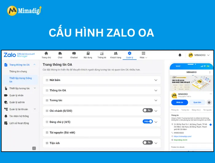 Cấu Hình Zalo OA 