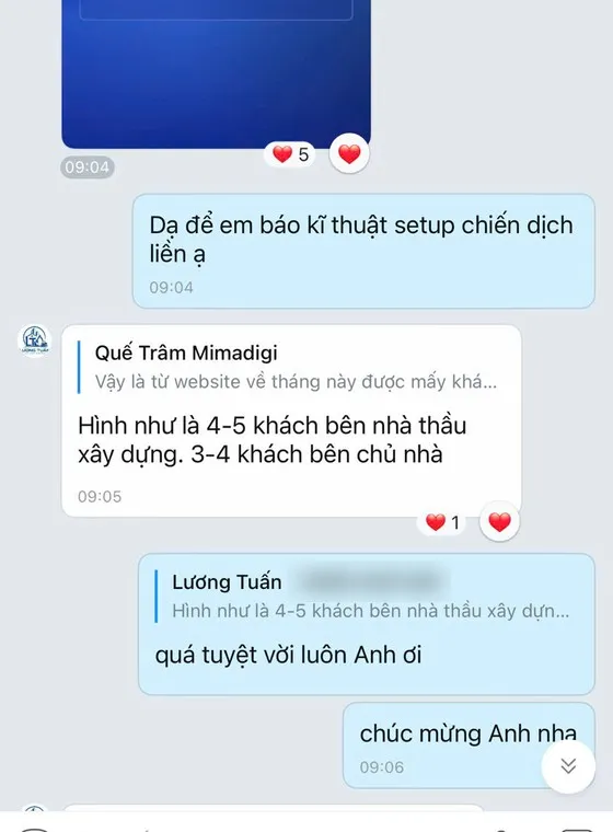 Screenshot of a customer message sent to MIMA