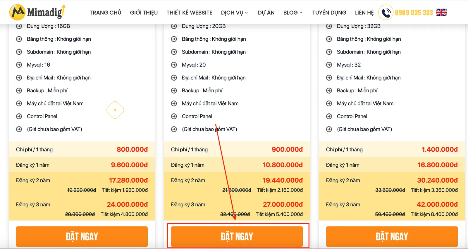 Chính sách mua hosting seo