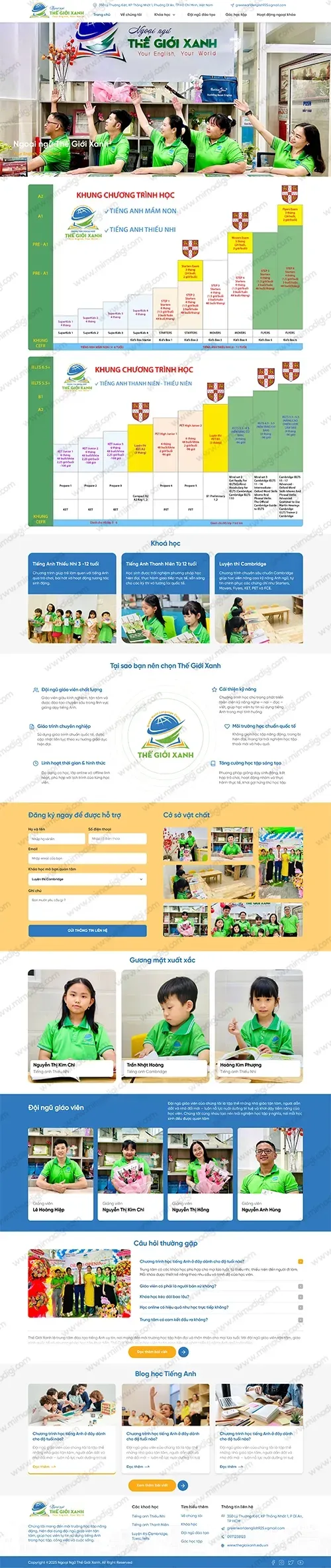SEO-Standard Website Design for The Gioi Xanh Foreign Language Center