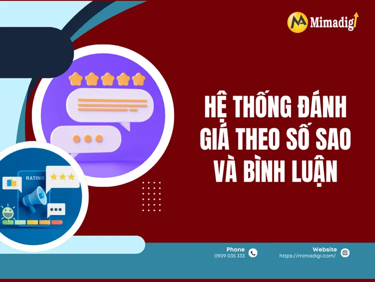 Hệ thống đánh giá theo số sao và bình luận tại MIMA