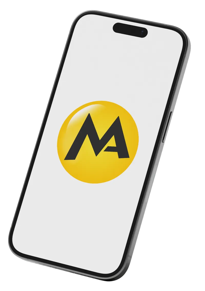 Điện thoại hiển thị logo MIMA
