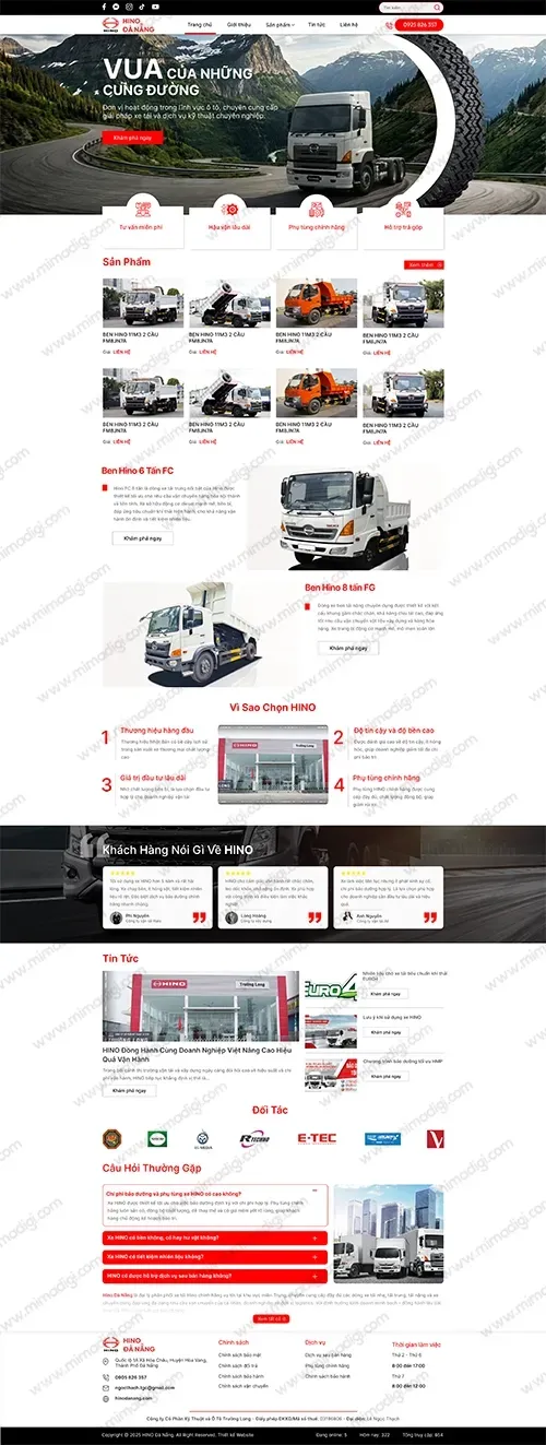 Corporate Website Deployment for Hino Da Nang