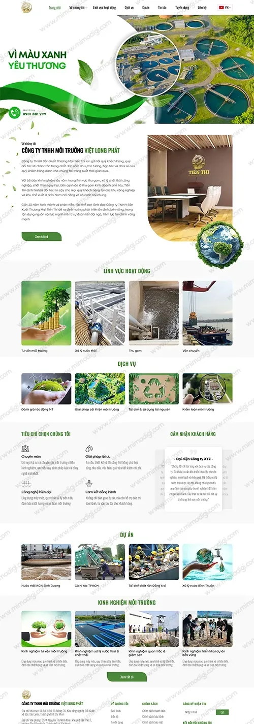 Environmental Website Design Project for Viet Long Phat with MIMADIGI