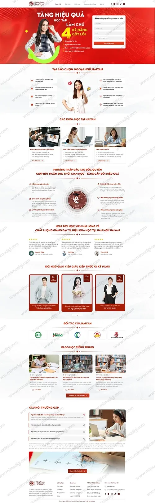 Hai Yen Foreign Language | Education Website Project