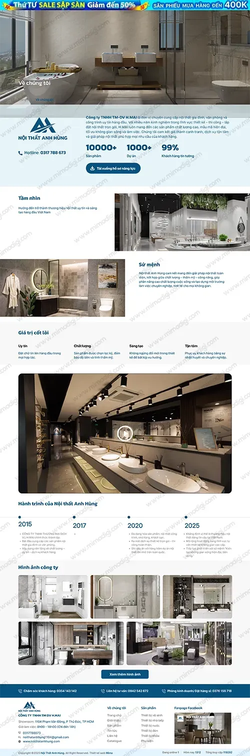 SEO-Optimized Website for Anh Hung Furniture – Executed by MIMADIGI