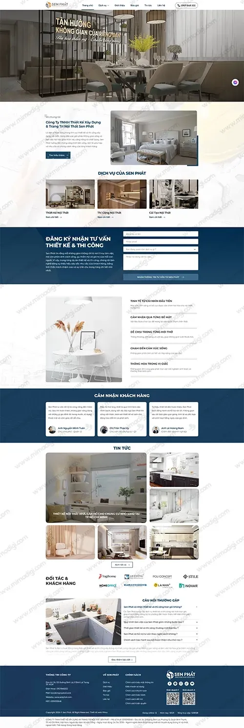 Sen Phat Interior Website Project - Professional